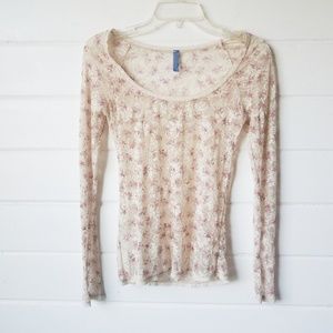 Free People lace top long sleeve size S/P